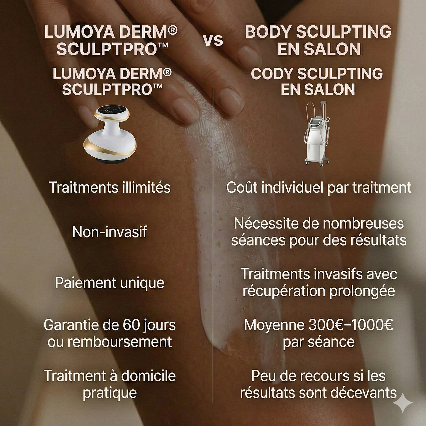 MASSEUR LUMOYA DERM® SCULPTPRO™ UNE PEAU PLUS FERME , PLUS TONIQUE