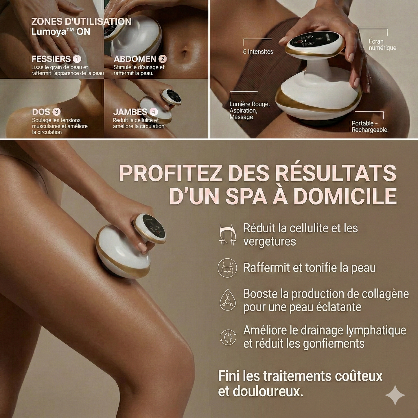 MASSEUR LUMOYA DERM® SCULPTPRO™ UNE PEAU PLUS FERME , PLUS TONIQUE